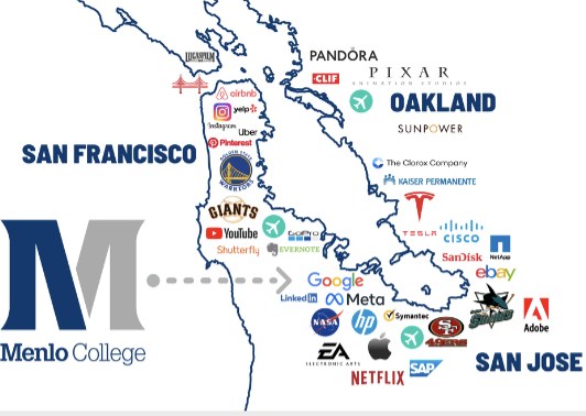 Map of the Bay Area technology companies between San Francisco, Oakland and San Jose